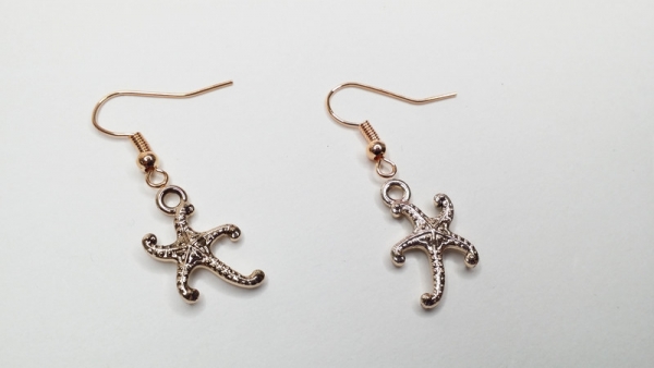 Seestern Ohrringe rosegoldfarben starfish